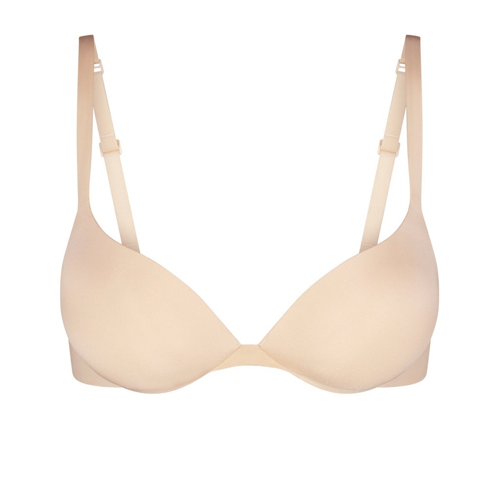 SKIMS Tan Seamless Underwire Bra with Adjustable Straps